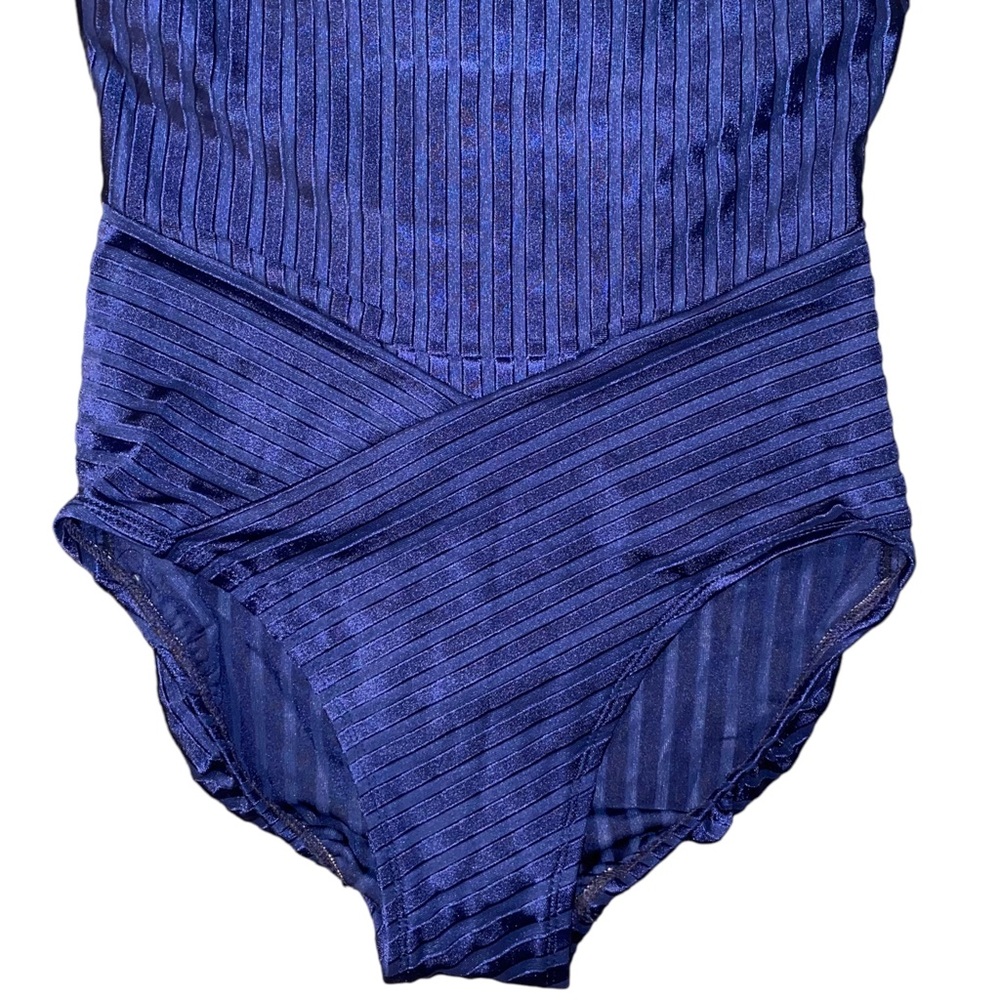AUTH VTG Christian Dior Monogram Logo Ribbed Halter Strapless One Piece Swimsuit - Picture 5 of 16